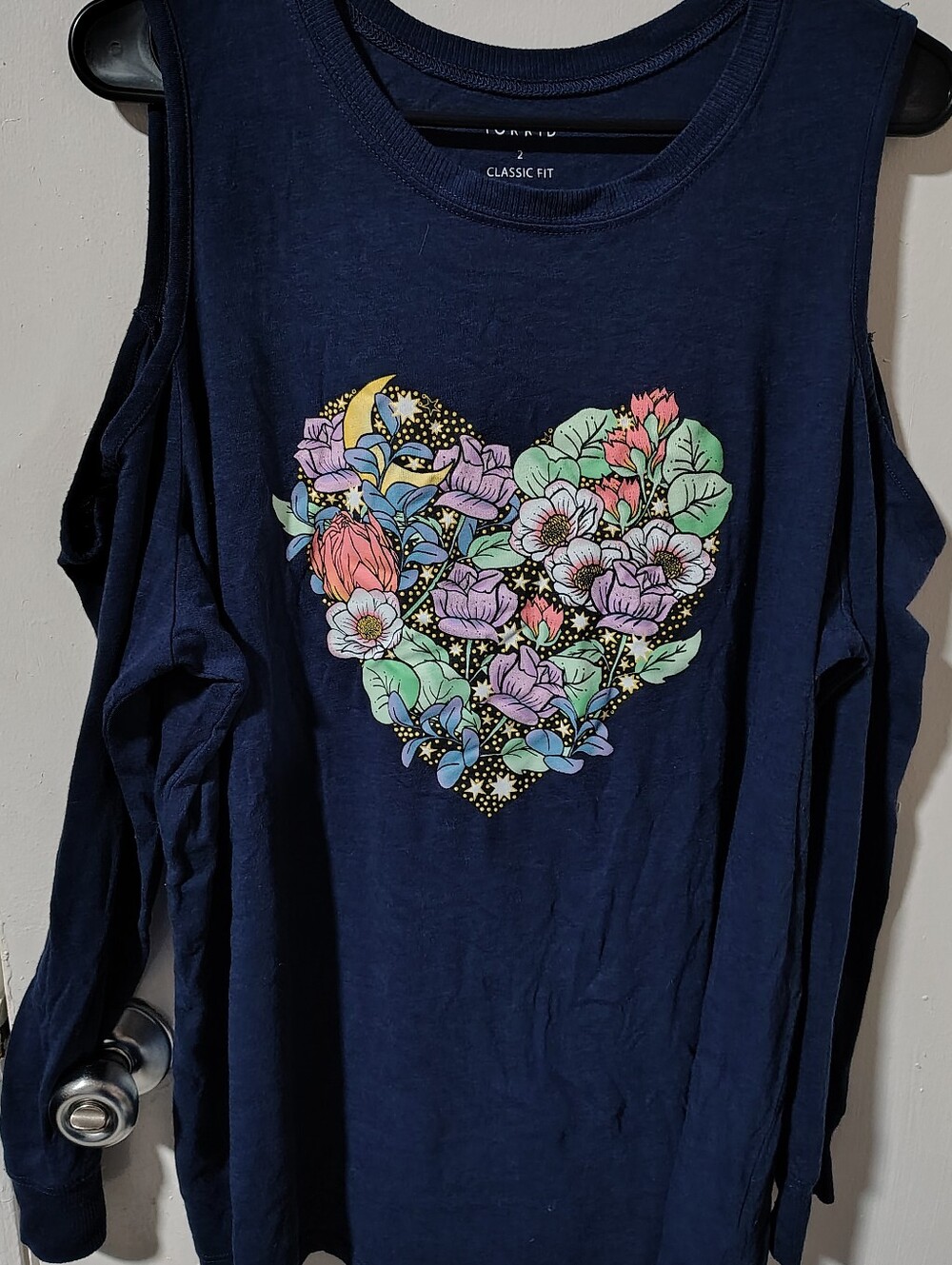Torrid Floral Heart Cold Shoulder Top